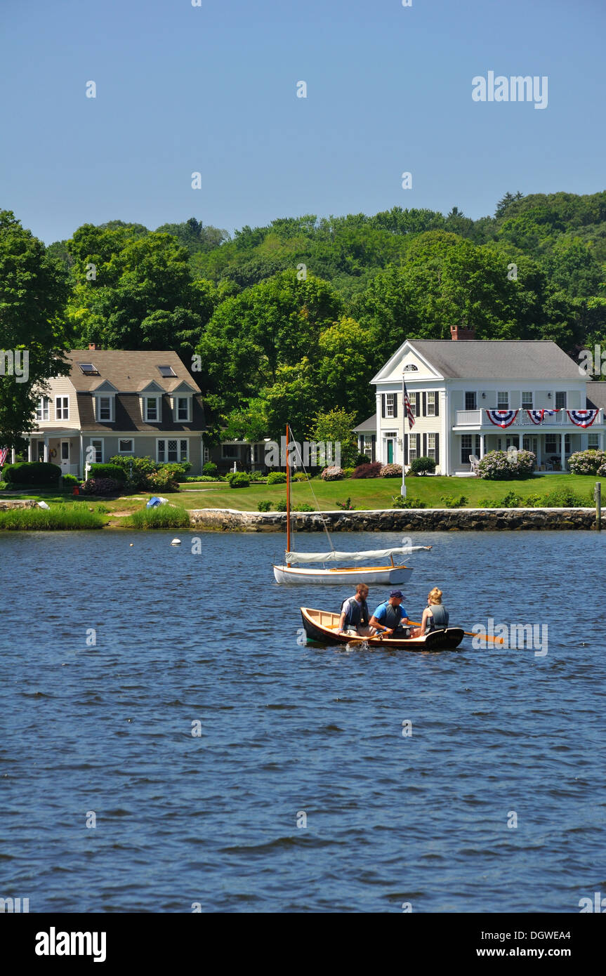 Barca a Mystic Seaport, Connecticut, Stati Uniti d'America Foto Stock