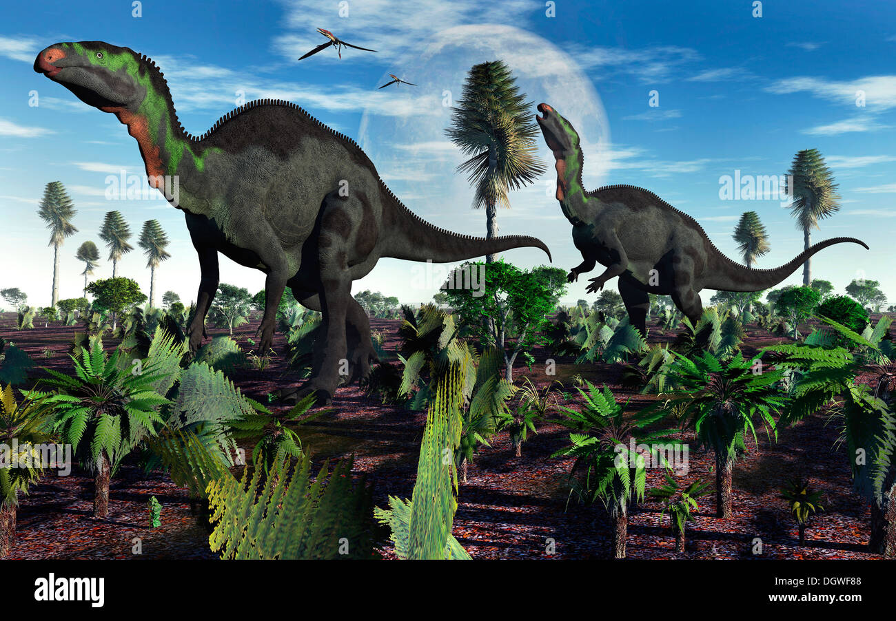Camptosaurus Hebivore Dinosauri Foto Stock