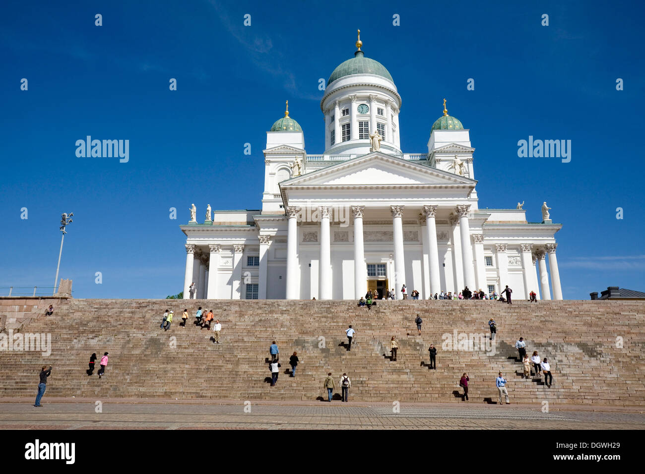 La Cattedrale di Helsinki, la Piazza del Senato, costruito 1830-1852 da Carl Ludwig Engel, Helsinki, Finlandia, Europa Foto Stock