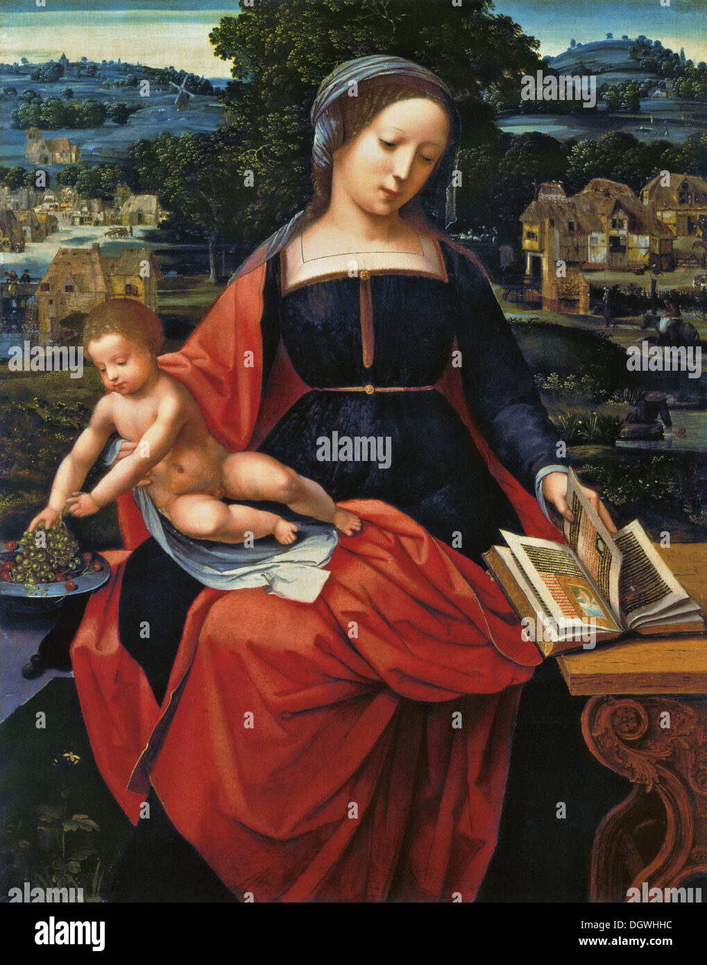 La Vergine e il bambino dal maestro della femmina Half-Lengths, Olanda, 1500 Foto Stock