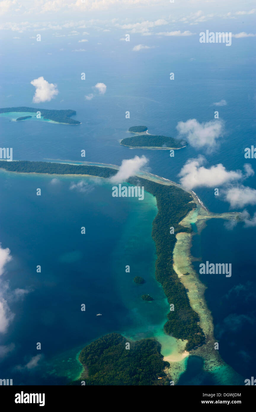 Vista aerea, Russell Isole Isole Russell, provincia centrale, Isole Salomone Foto Stock