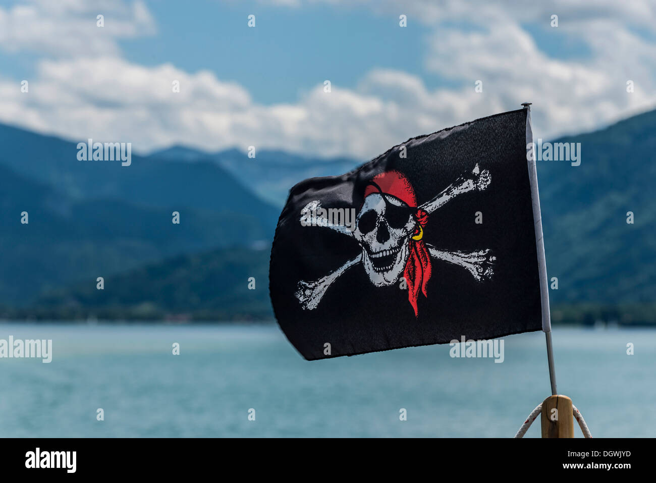 Black jack sul lago Tegernsee, Alpi Bavaresi, Alta Baviera, Baviera Foto Stock