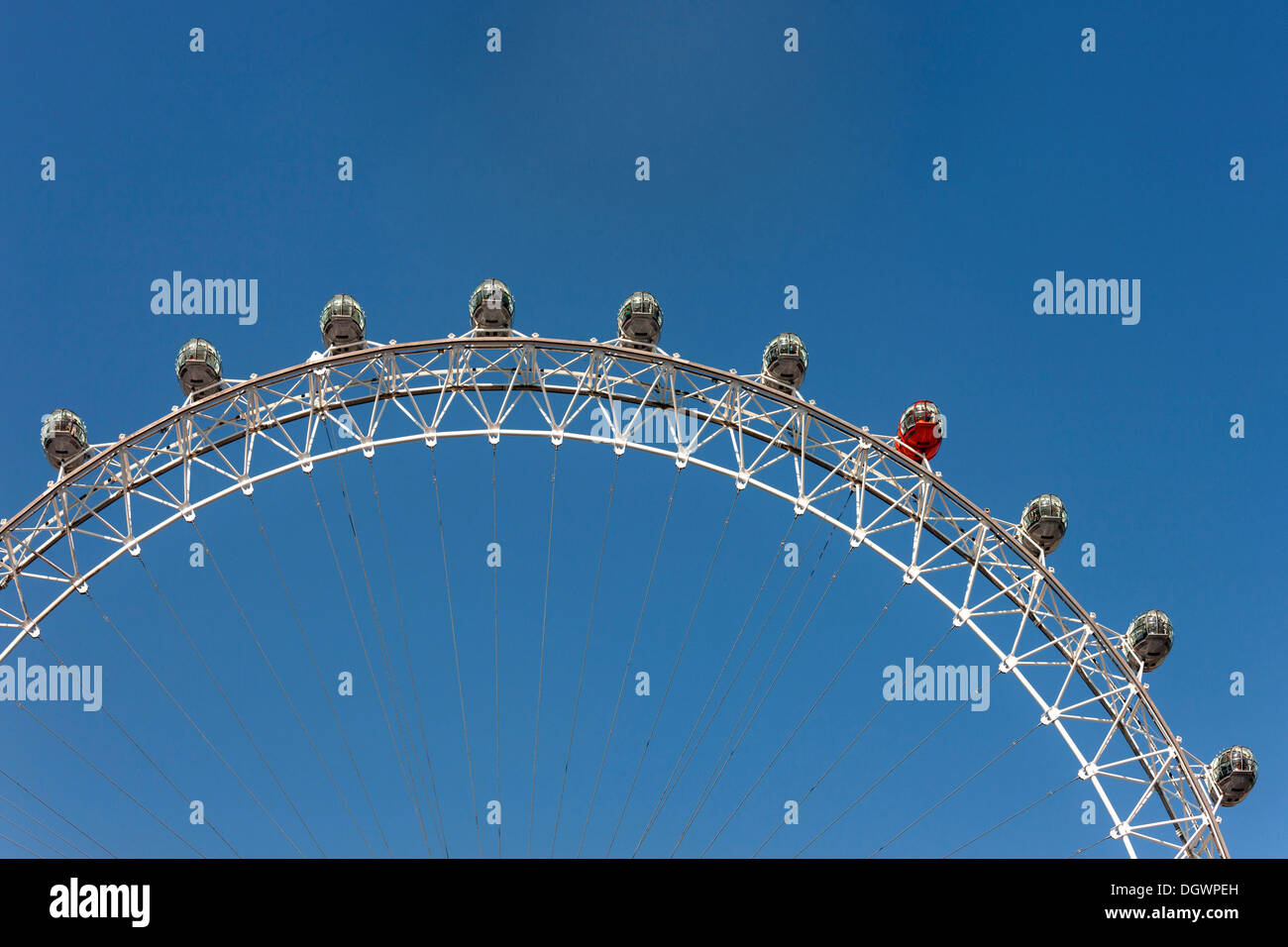 Dettaglio, London Eye ruota panoramica Ferris, London, England, Regno Unito, Europa Foto Stock