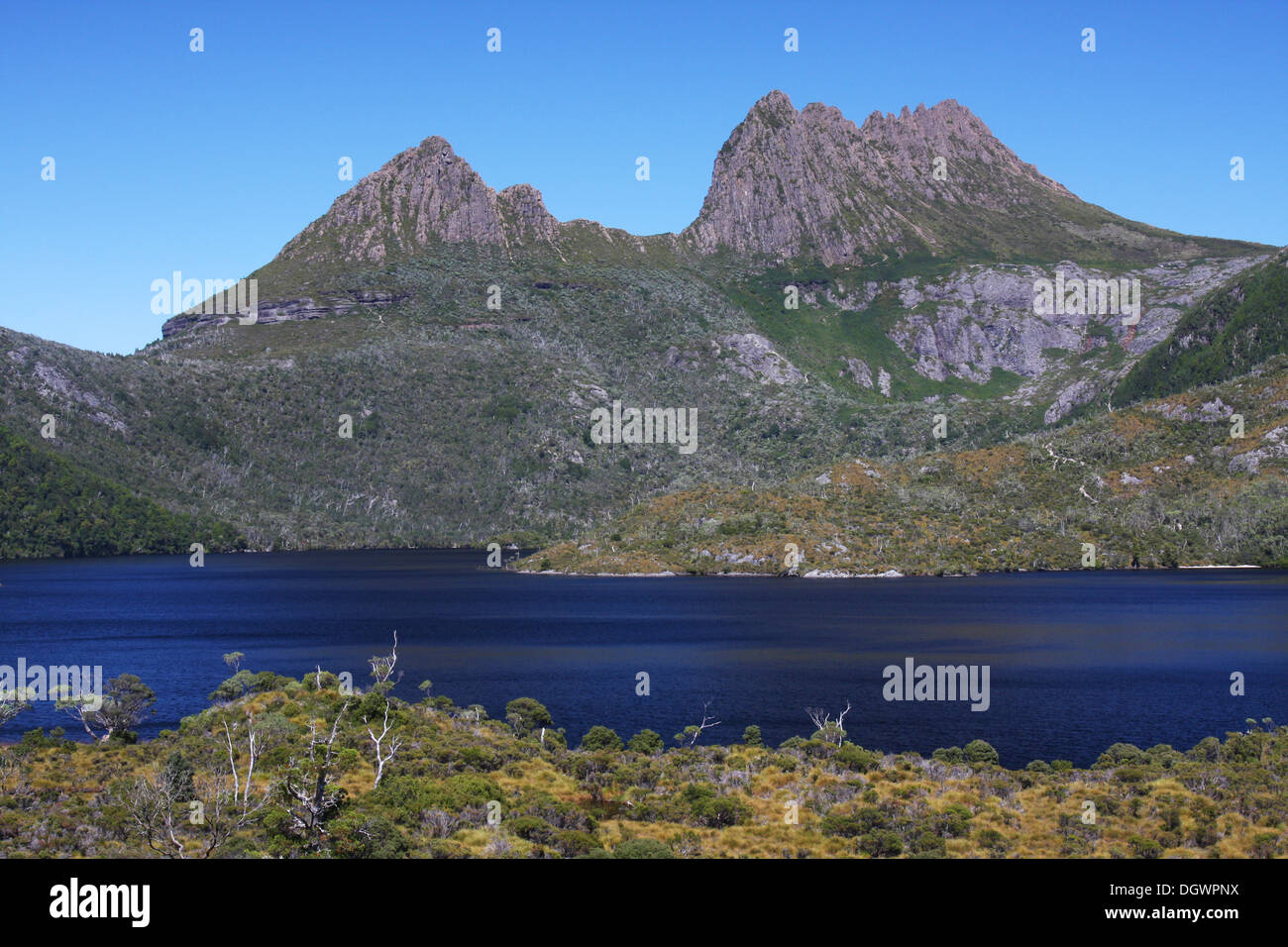 Cradle Mountain e il Lago di Colomba in Tasmania, Australia Foto Stock