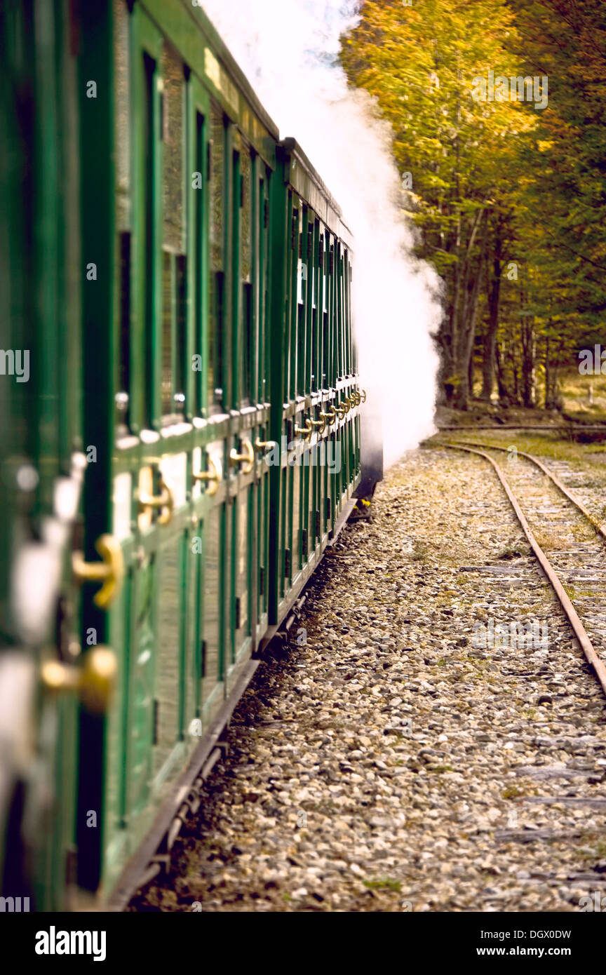 Fine del Mondo treno (Tren fin del mundo), Tierra del Fuego, Patagonia, Argentina Foto Stock