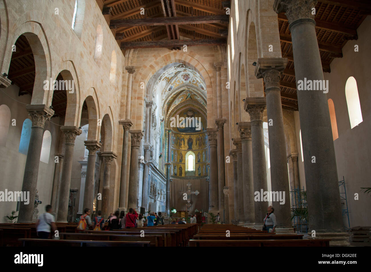 Cattedrale, vista interna, Cefalu, Sicilia, Italia, Europa Foto Stock