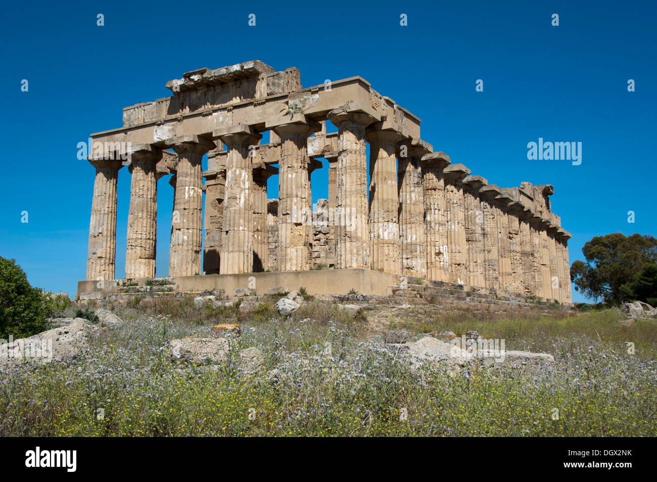 Il Tempio greco di Hera, Tempio e, Selinunte, Sicilia, Italia, Europa Foto Stock