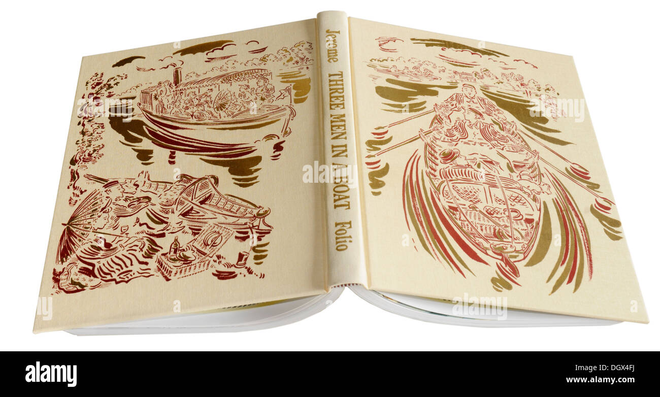 Una società Folio edizione di Tre Uomini in Barca di Jerome K Jerome Foto Stock