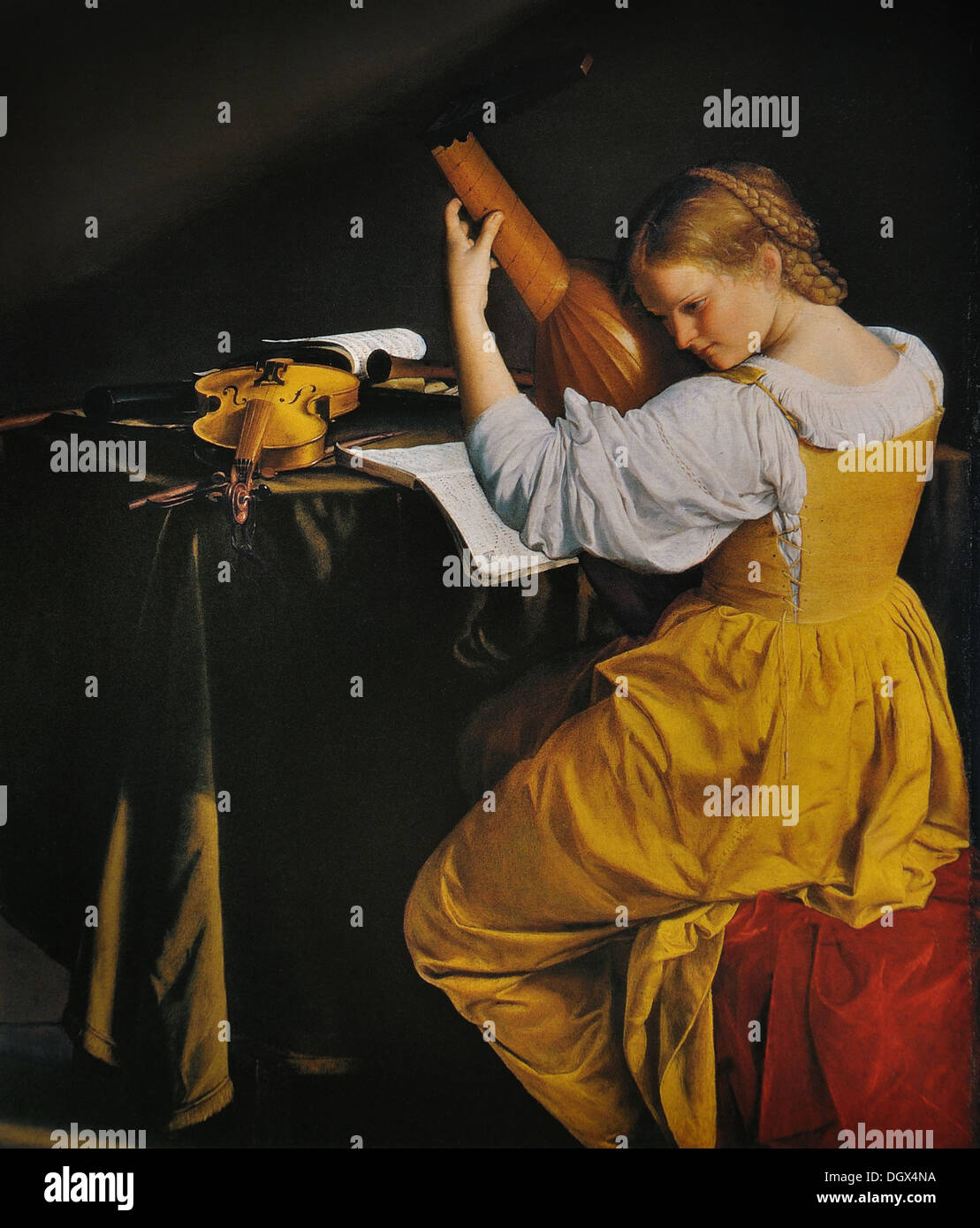 Il liuto Player - di Orazio Gentileschi, 1610 Foto Stock