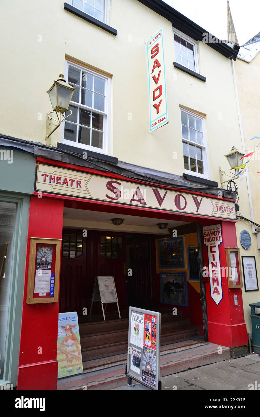 Il Savoy Theatre e Cinema (Theatr y Savoia), Church Street, Monmouth, Monmouthshire, Wales, Regno Unito Foto Stock