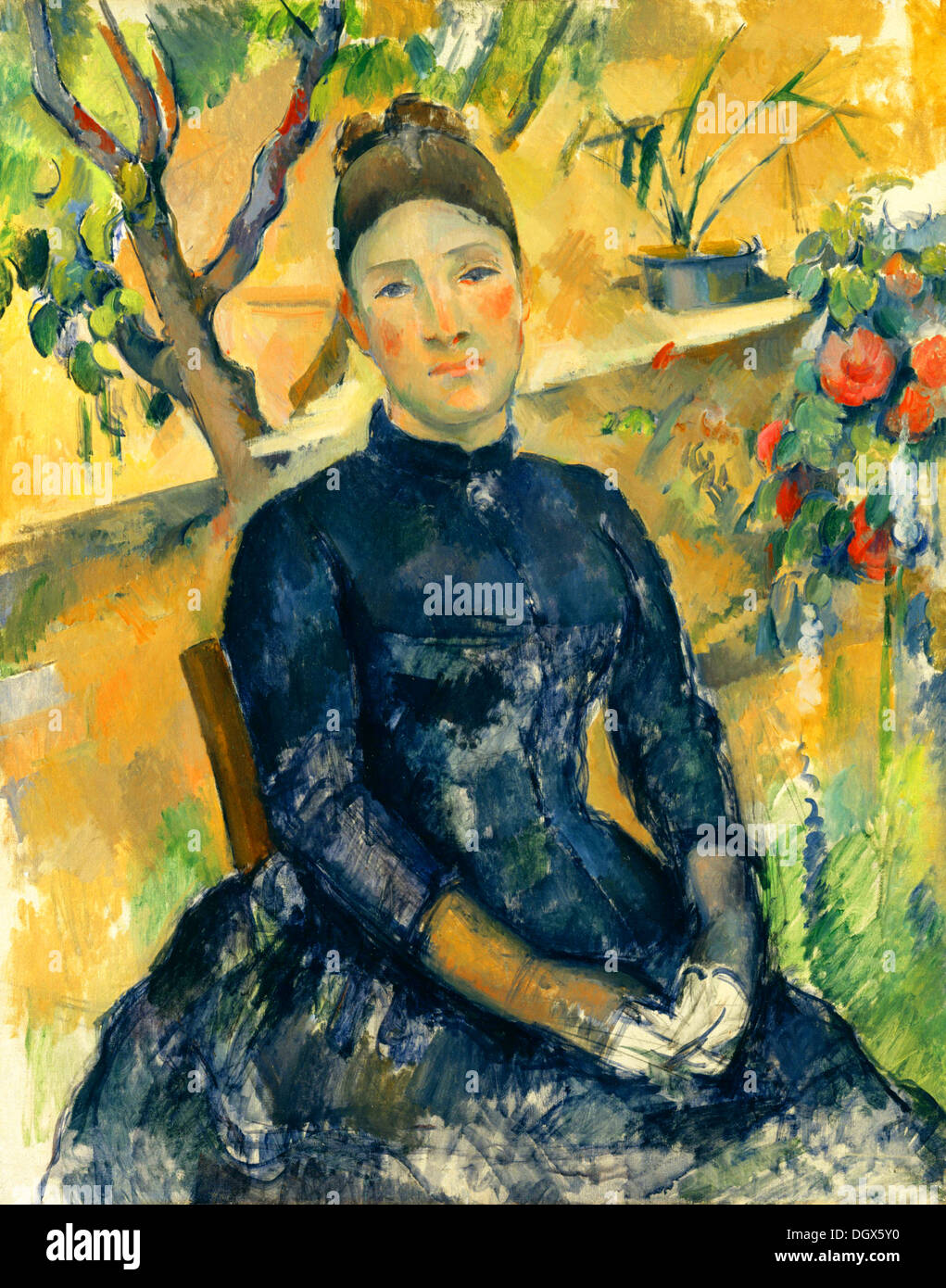 Madame Cézanne (Hortense Fiquet) in Conservatorio - da Paul Cézanne, 1891 Foto Stock