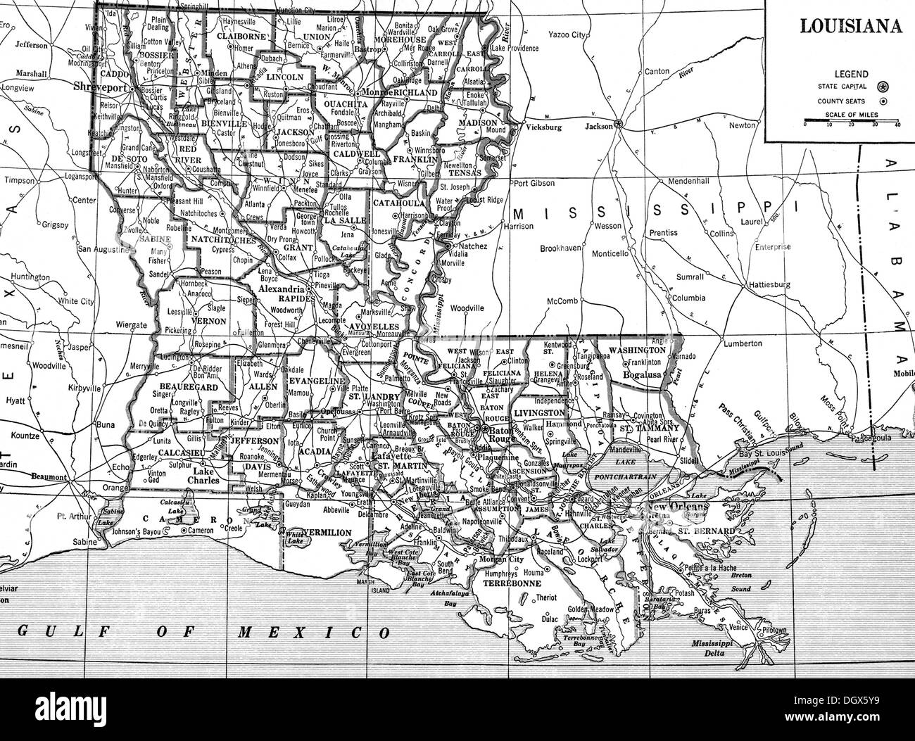 Louisiana Louisiana mappa mappa della Louisiana Mappa dell'annata