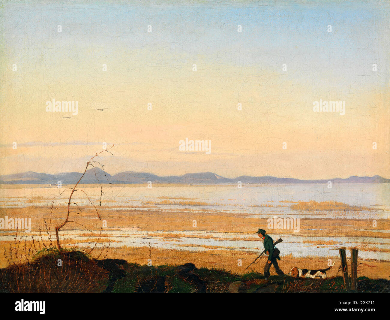 Una serata accanto al lago Arresø - da Johan Thomas Lundbye, 1837 Foto Stock