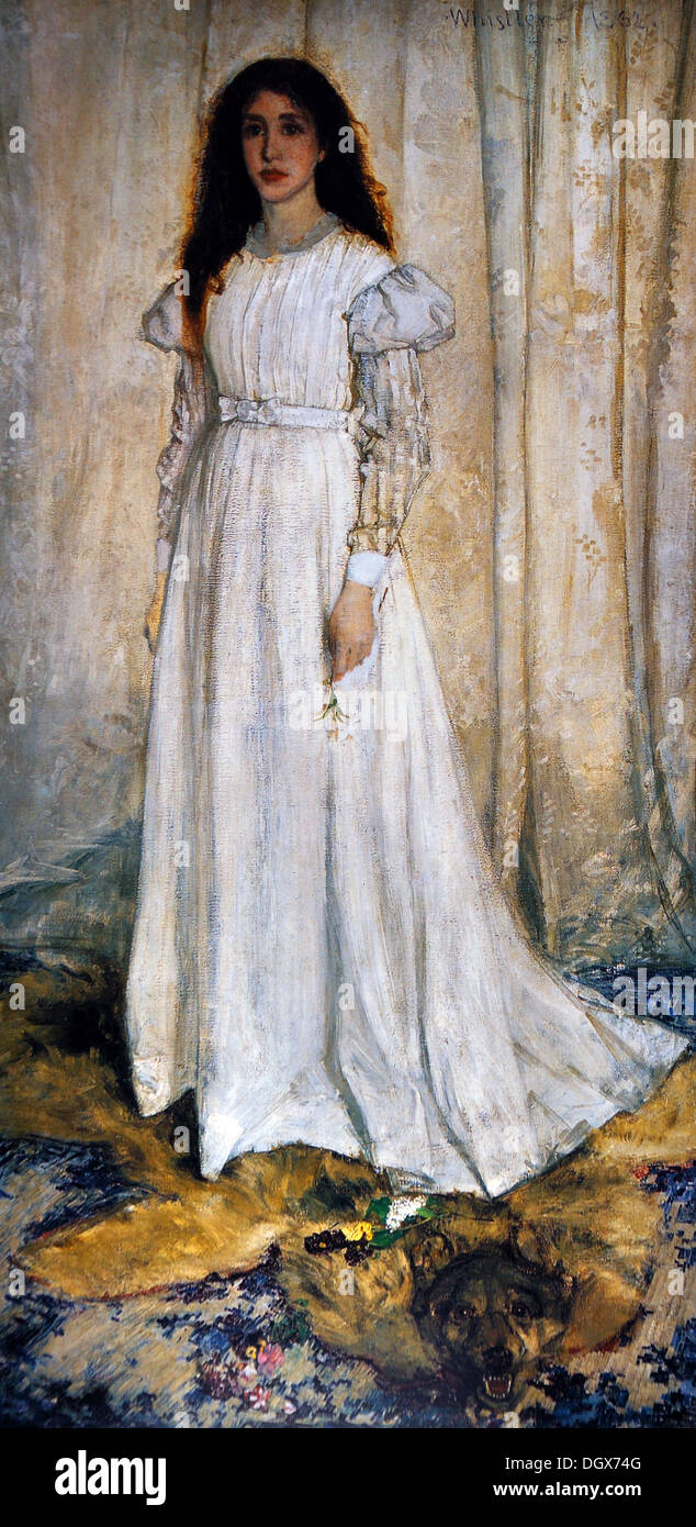 Sinfonia in bianco, No. 1: La ragazza di colore bianco - da James McNeill Whistler, 1862 Foto Stock