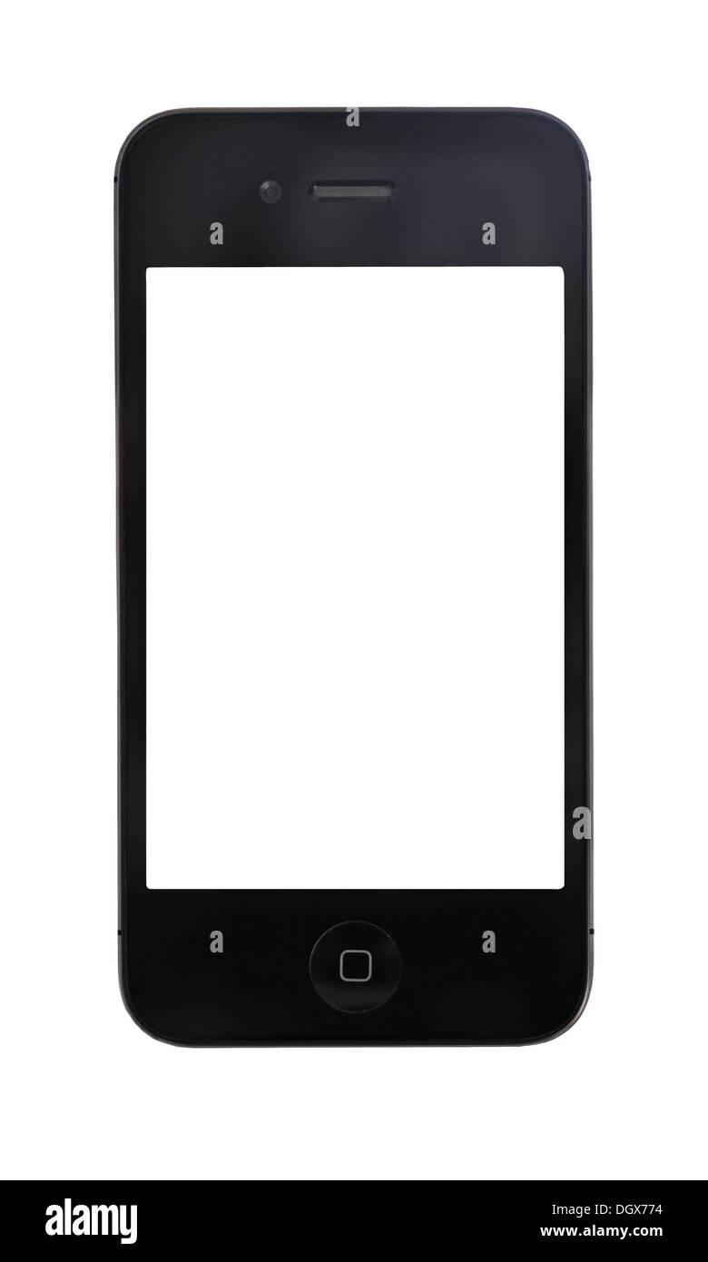 Lo schermo di iPhone che mostra una schermata vuota Foto Stock