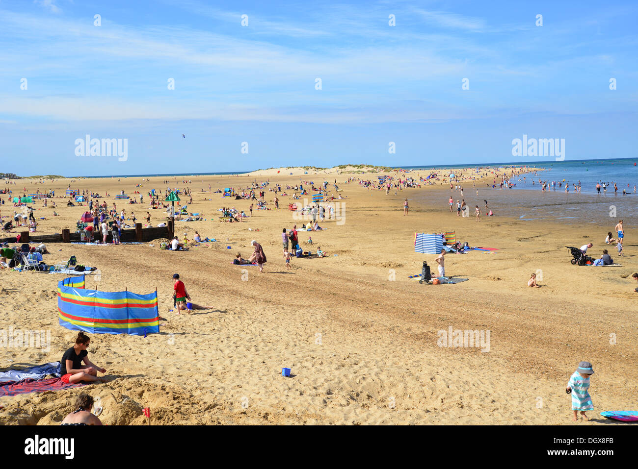 Pozzetti-next-il-mare spiaggia, Pozzi-next-il-Mare, Norfolk, Inghilterra, Regno Unito Foto Stock