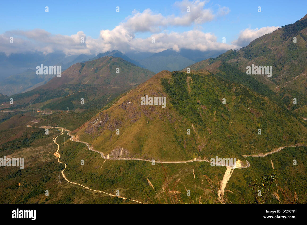 Le montagne in Vietnam, mountain pass, Sapa, Sa Pa, Lao Cai, Provincia del Vietnam del nord, sud-est asiatico Foto Stock