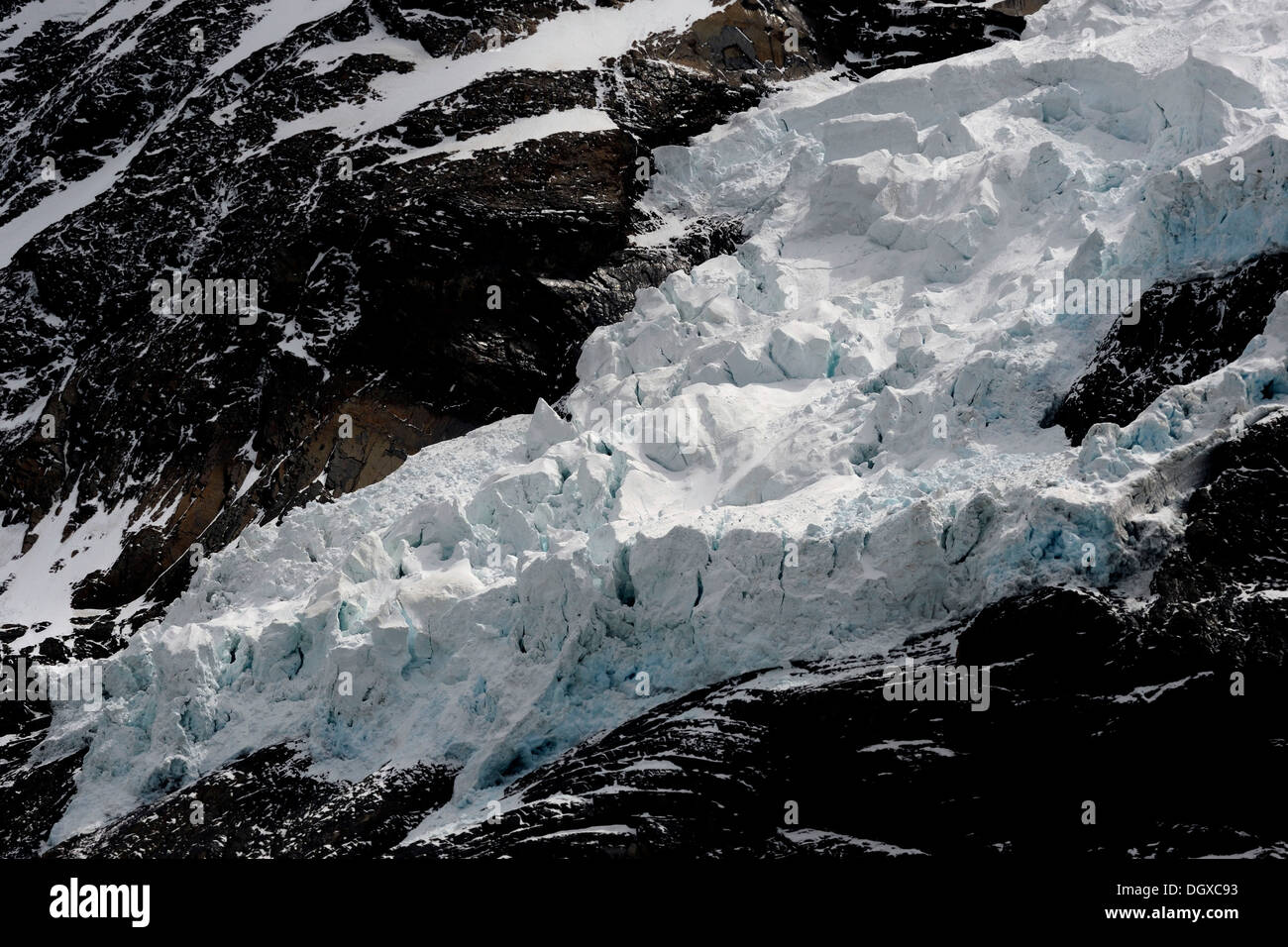 Cascata di ghiaccio, Patagonia, Cile, Sud America Foto Stock