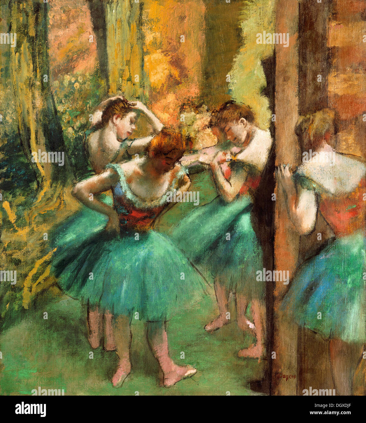 Ballerini, rosa e verde - di Edgar Degas, 1890 Foto Stock