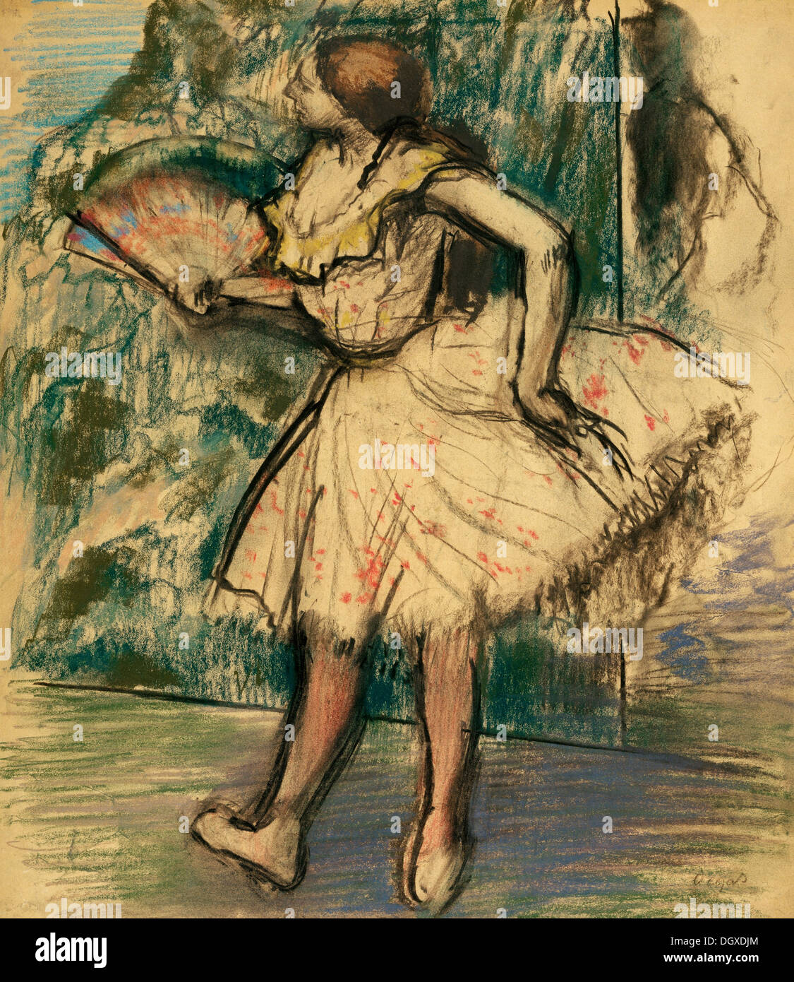 Ballerina con un ventilatore - di Edgar Degas, 1895 Foto Stock