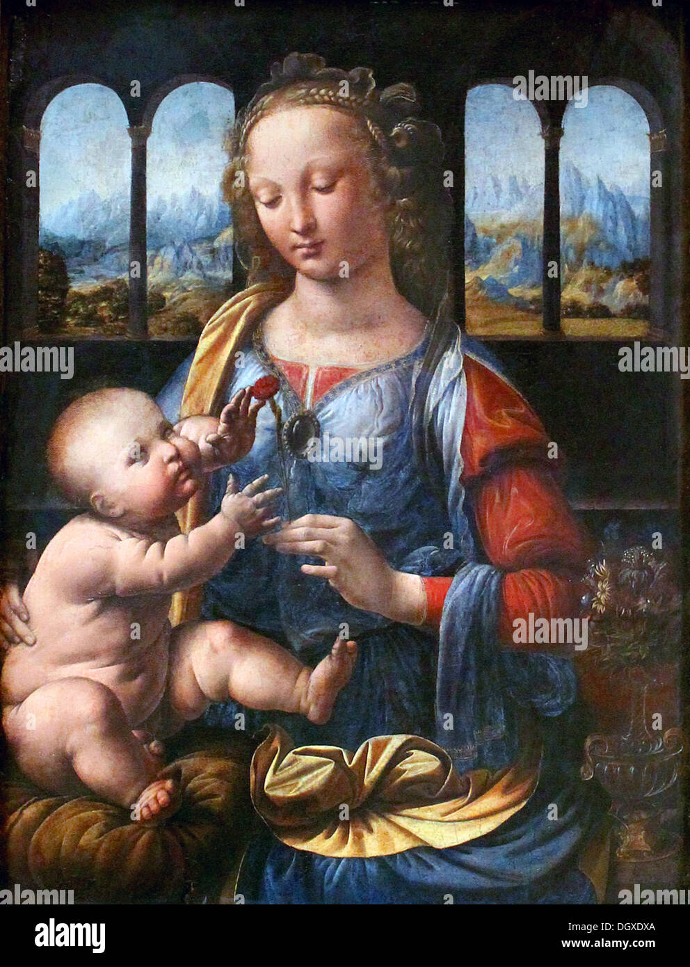 La Madonna del garofano - Leonardo da Vinci, 1480 Foto Stock