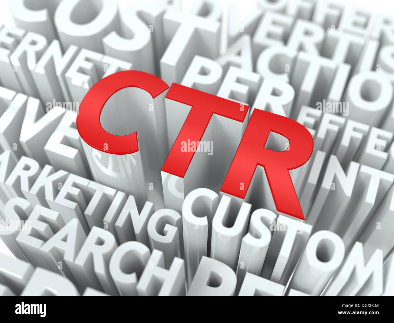 CTR. Il concetto Wordcloud. Foto Stock