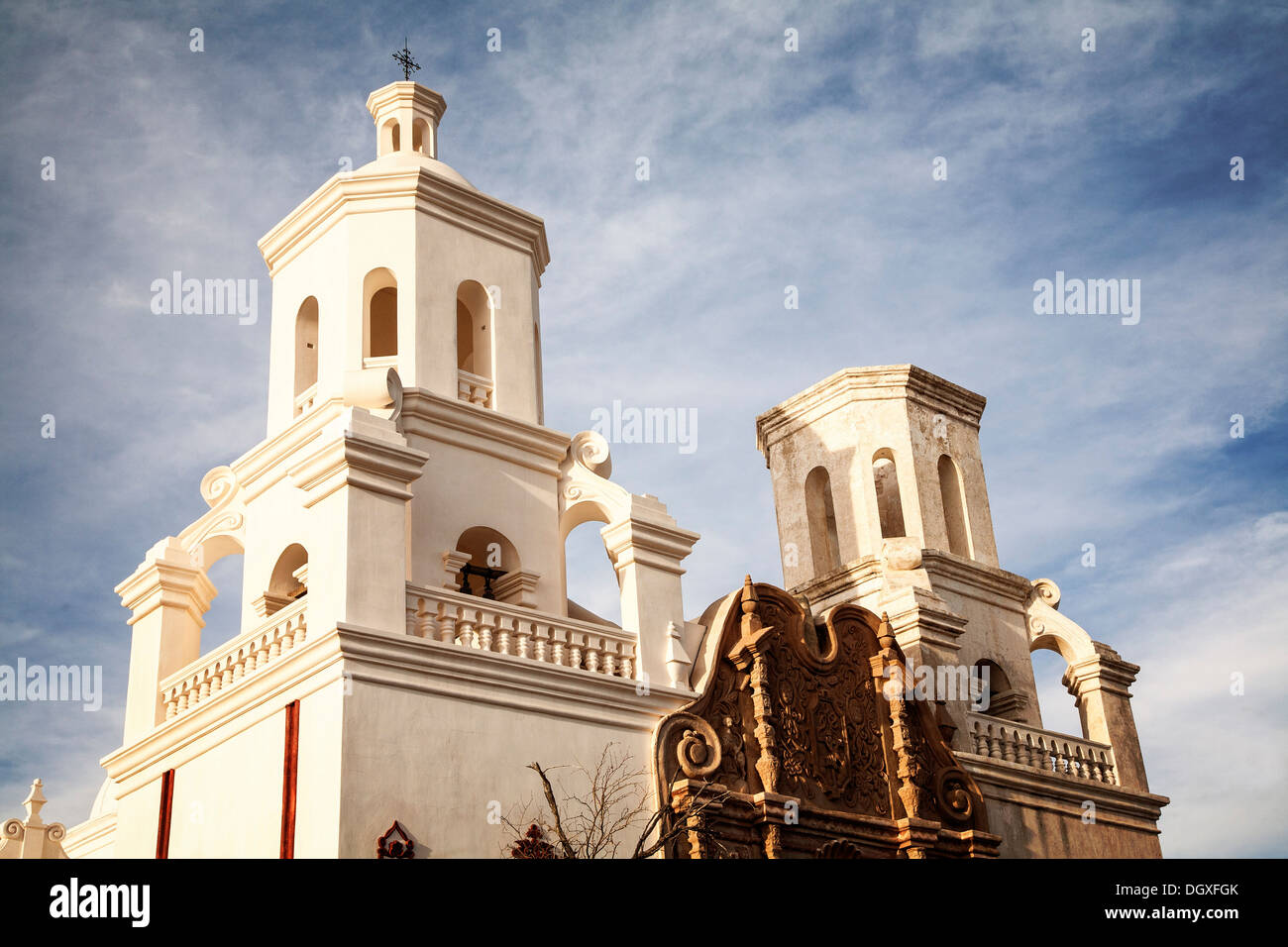 San Xavier del Bac missione vicino a Tucson, Arizona Foto Stock