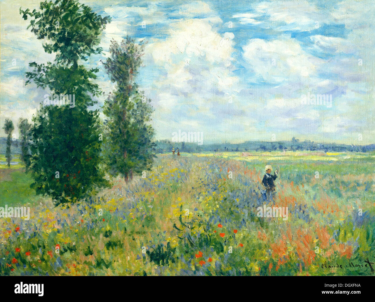I campi di papavero vicino a Argenteuil - di Claude Monet, 1875 Foto Stock