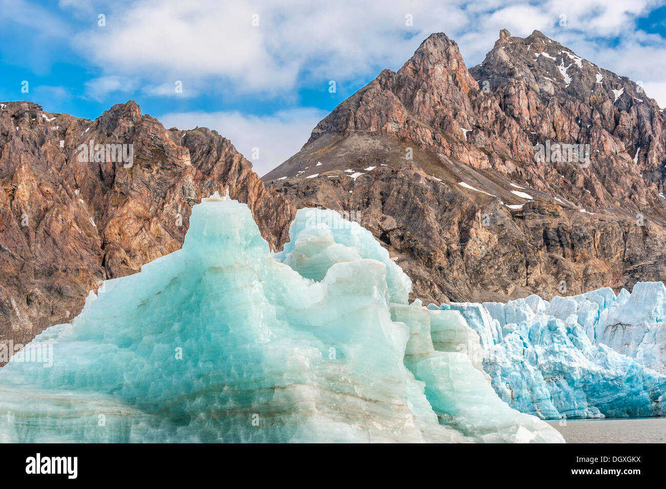 Kongsfjorden, Spitsbergen West Coast, arcipelago delle Svalbard, Norvegia Foto Stock