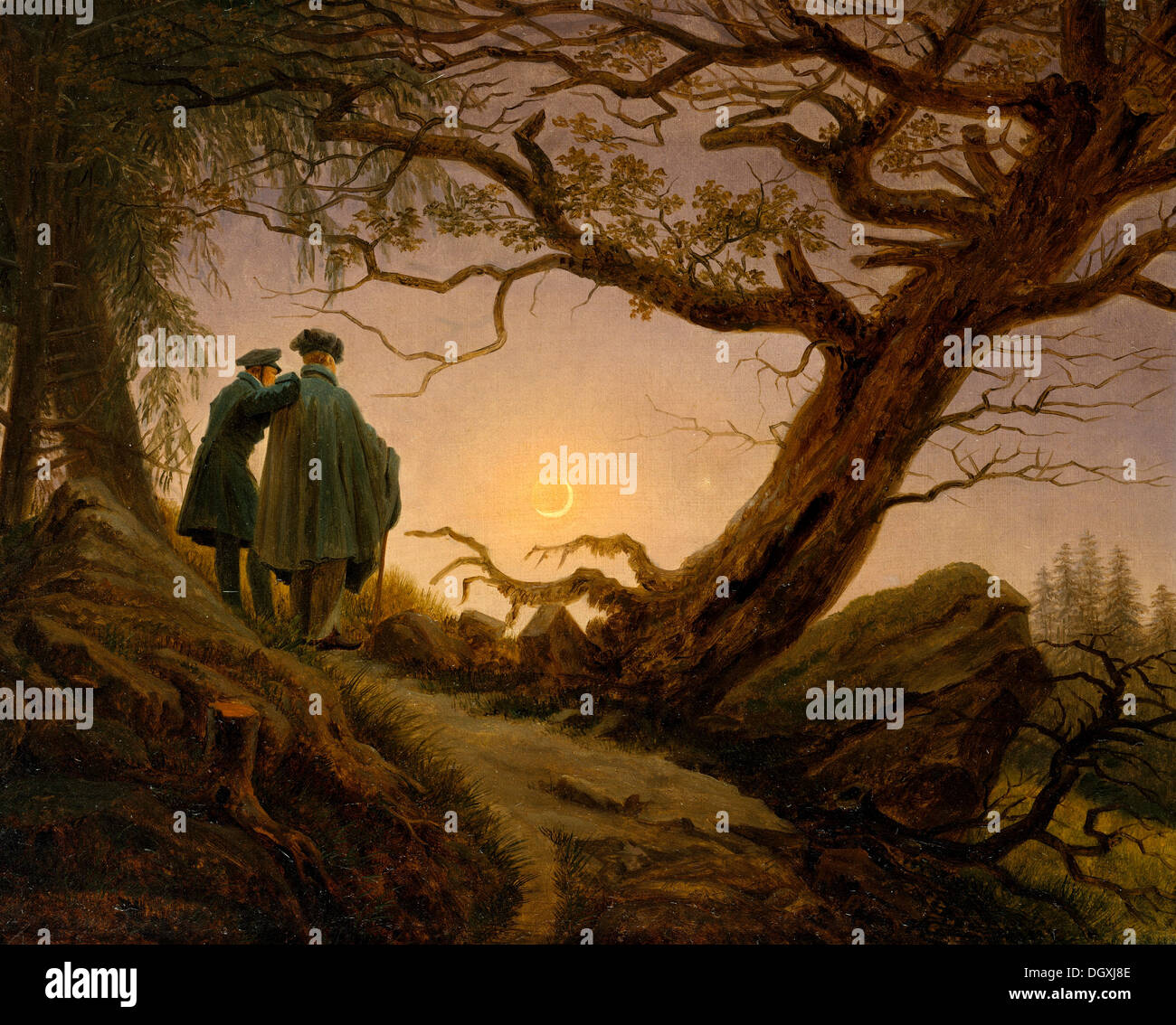 Due uomini che contemplano la luna