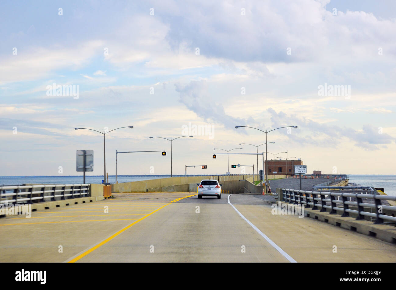Chesapeake Bay Bridge Tunnel, Virginia, Stati Uniti d'America Foto Stock