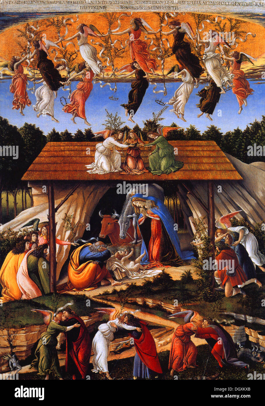 Il Mistico Presepe - di Sandro Botticelli, 1501 - solo uso editoriale. Foto Stock