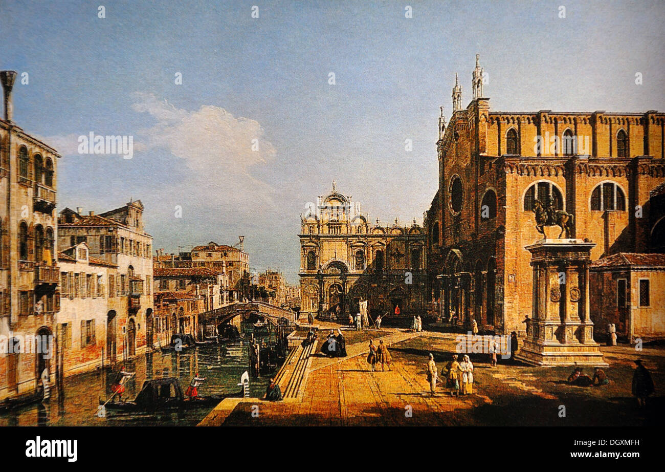 Il campo di SS. Giovanni e Paolo Venezia - da Bernardo Bellotto, 1747 Foto Stock
