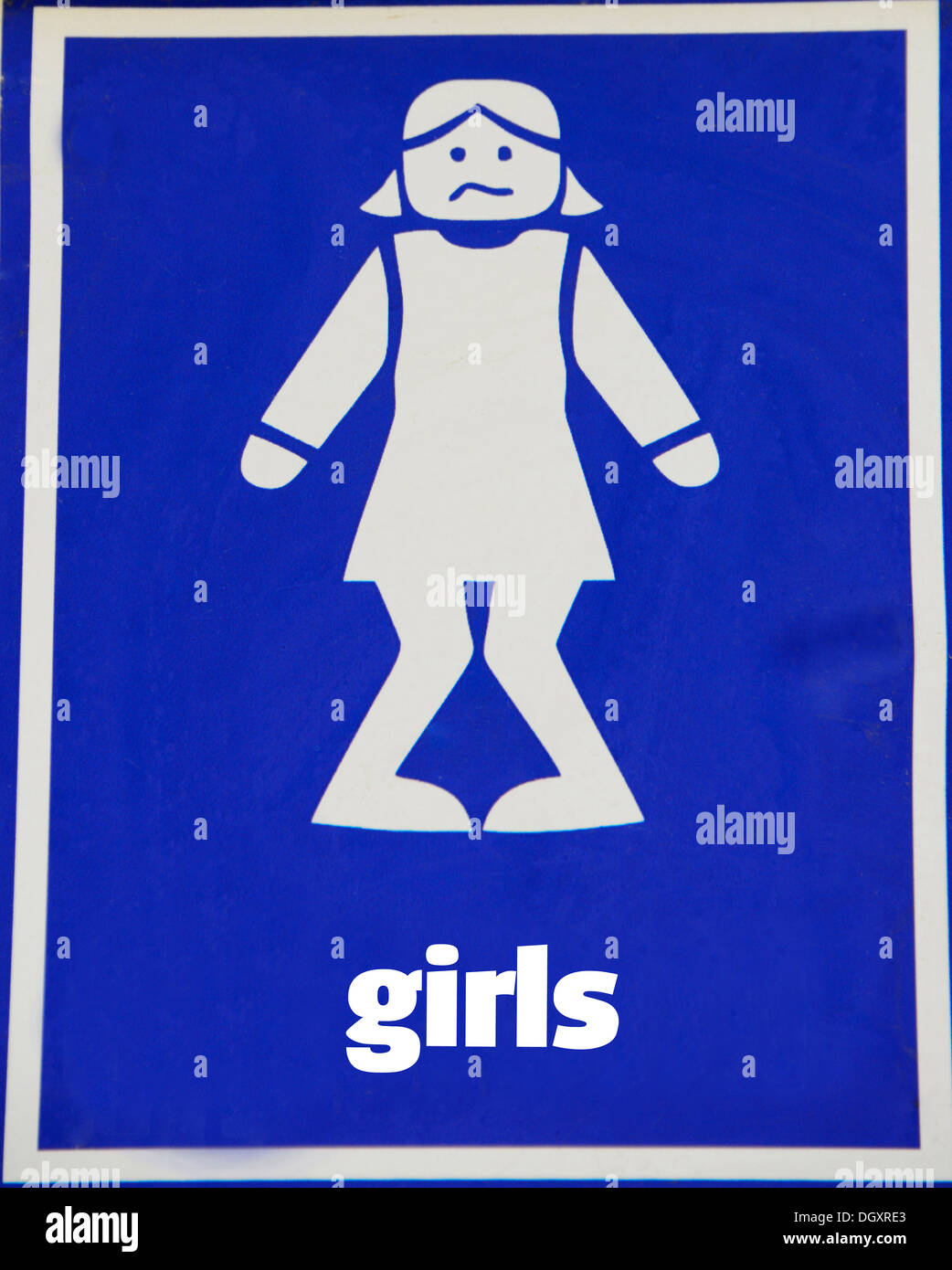 Funny 'Ragazze wc' firmare Foto Stock