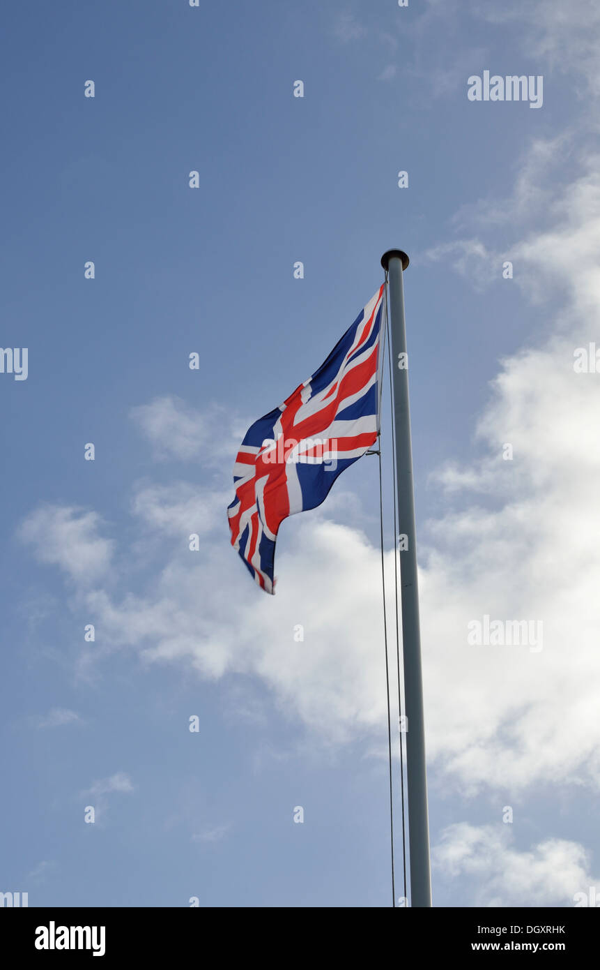 Union Jack flag pole England Regno Unito Foto Stock