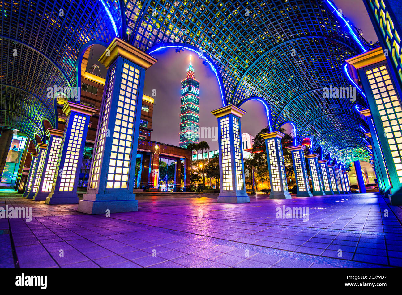 Cityscape di Taipei, Taiwan. Foto Stock