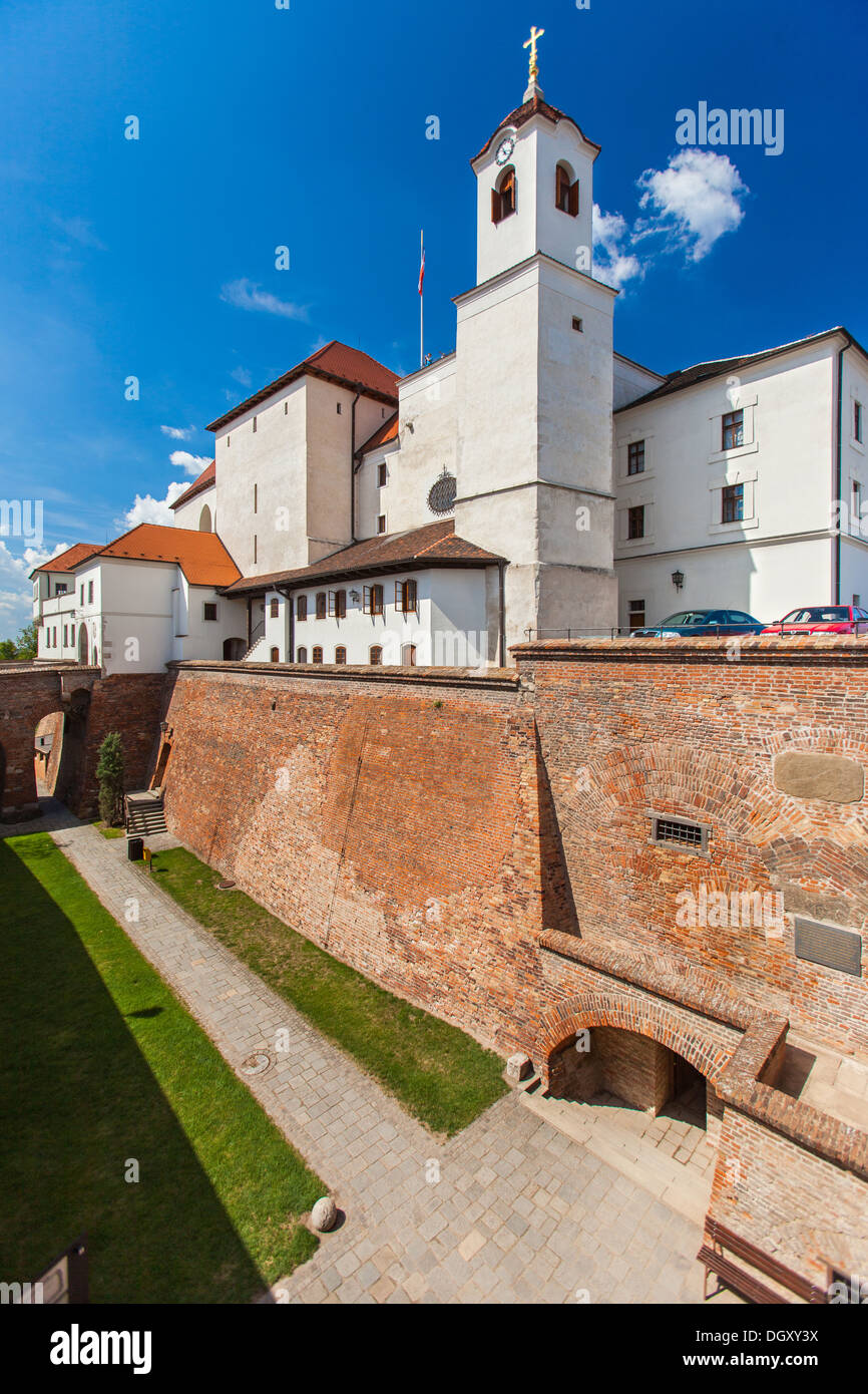 BRNO, Repubblica ceca. Al castello di Spilberk, la fortezza si trova su di una collina. Costruito nel XIII secolo Foto Stock