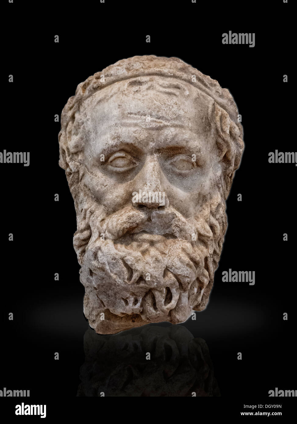 Un busto in marmo di Eschilo. Un grande poeta e drammaturgo. Accreditato come il fondatore della tragedia greca,testa su Vista Foto Stock