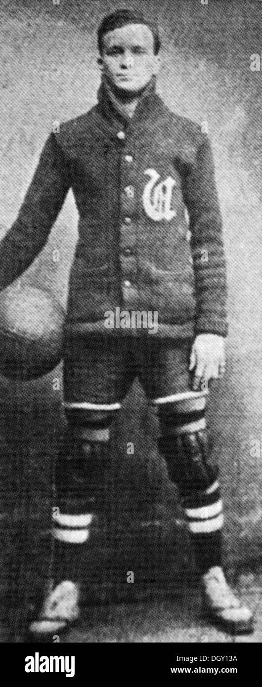 Afro-americano di giocatore di basket Mike Briscoe di vandalo Athletic Club team di Atlantic City, New Jersey, 1917 Foto Stock