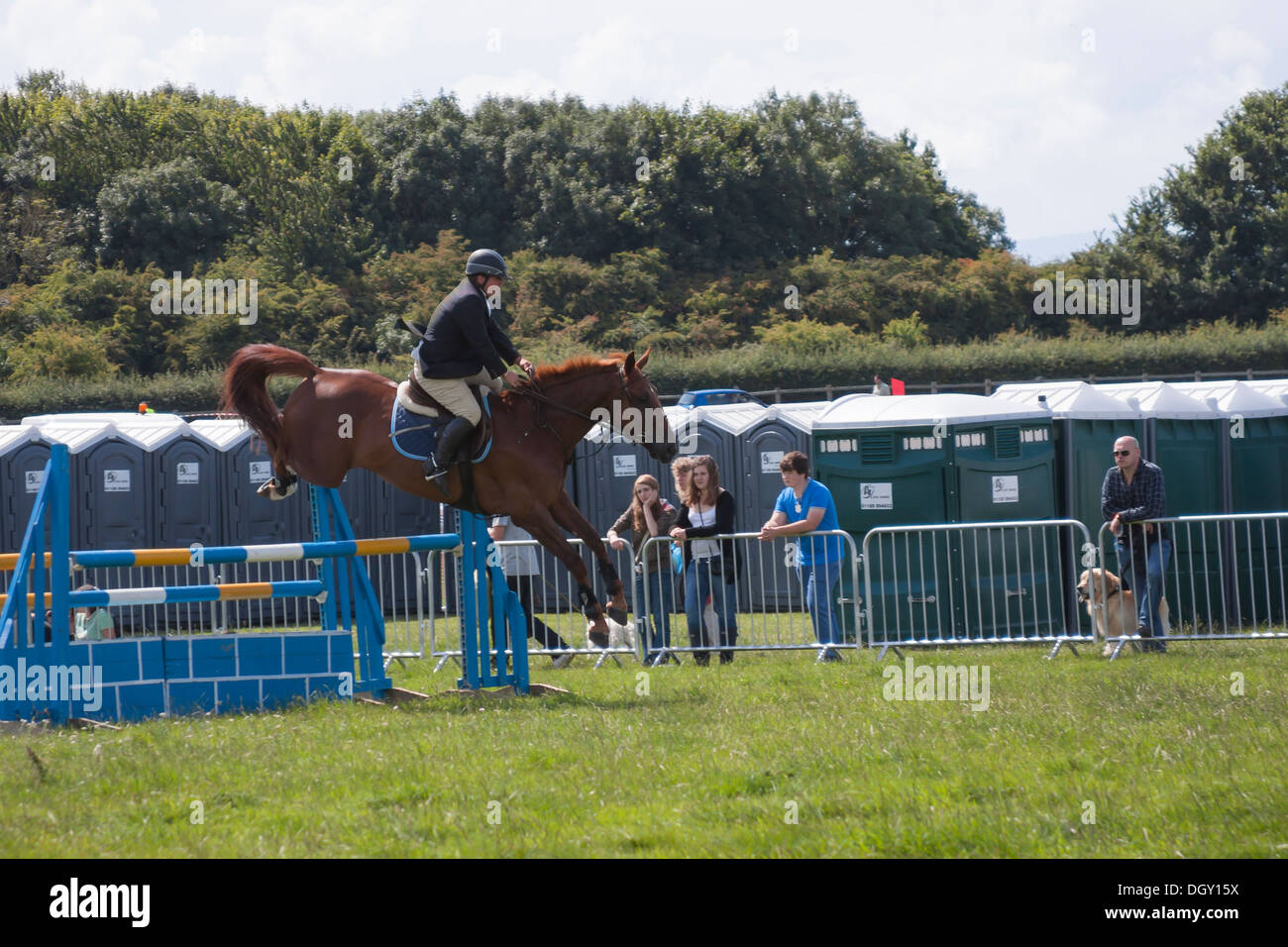 Horse Show Jumping ponticello recinzione al angolo pericolose Foto Stock