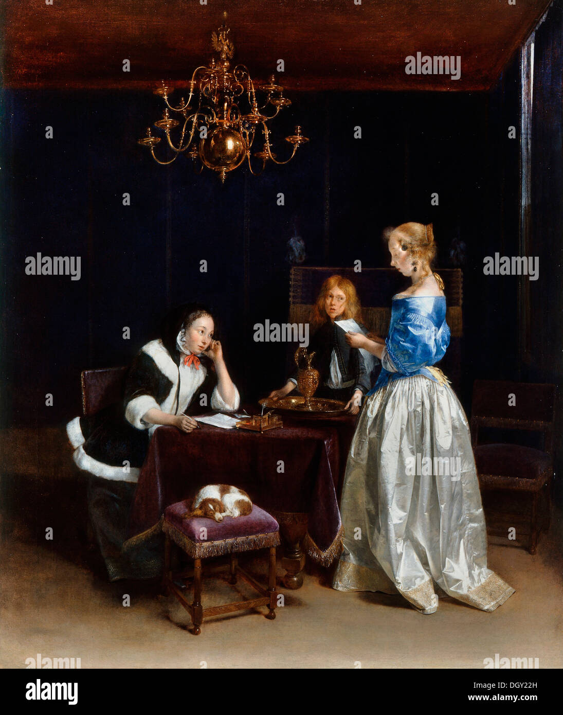 Gerard ter Borch, la lettera. Circa 1660 - 1665. Olio su tela. Collezione Reale del Regno Unito. Foto Stock