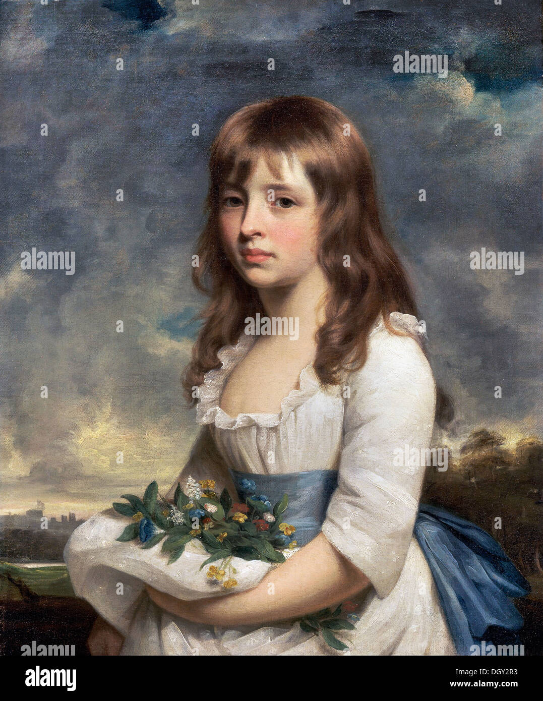 William Beechey, Ritratto di una ragazza. Circa 1790 olio su tela. Yale Center per British Art di New Haven, Stati Uniti d'America. Foto Stock