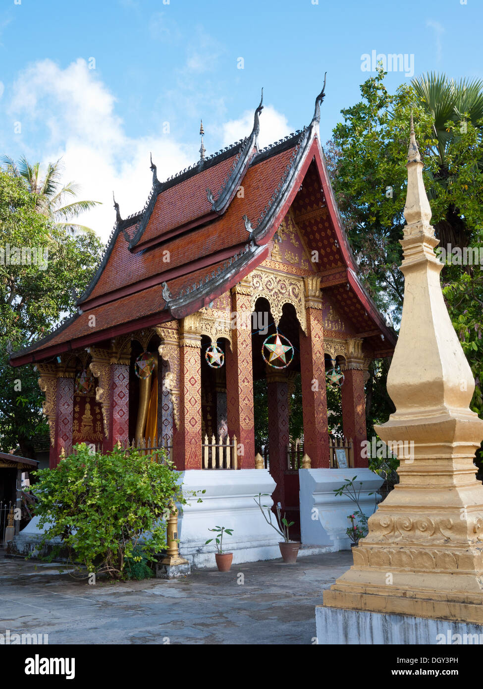 Per motivi di Wat Sen tempio buddista a Luang Prabang, Laos. Foto Stock