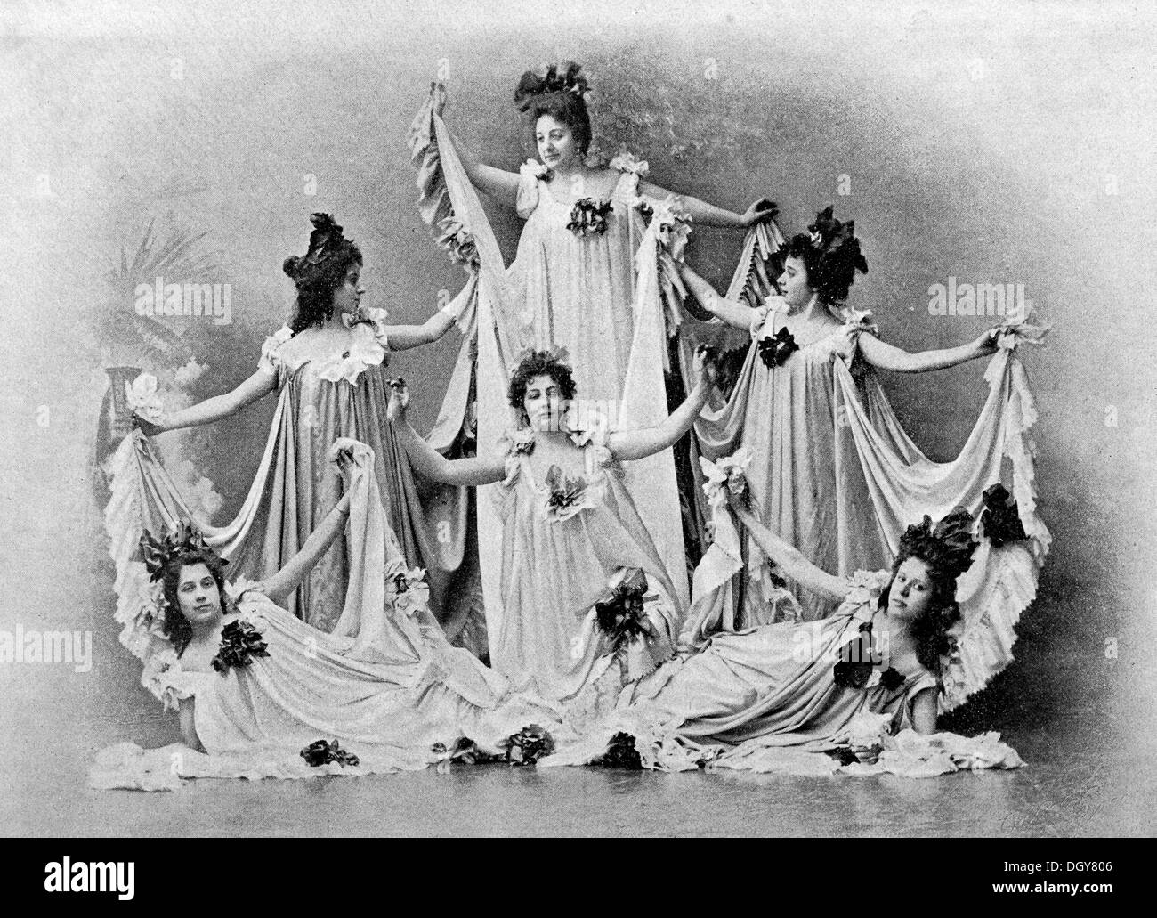 Scena dal balletto La bella addormentata, illustrazione da annuario Moderne Kunst di Meisterholzschnitten Foto Stock