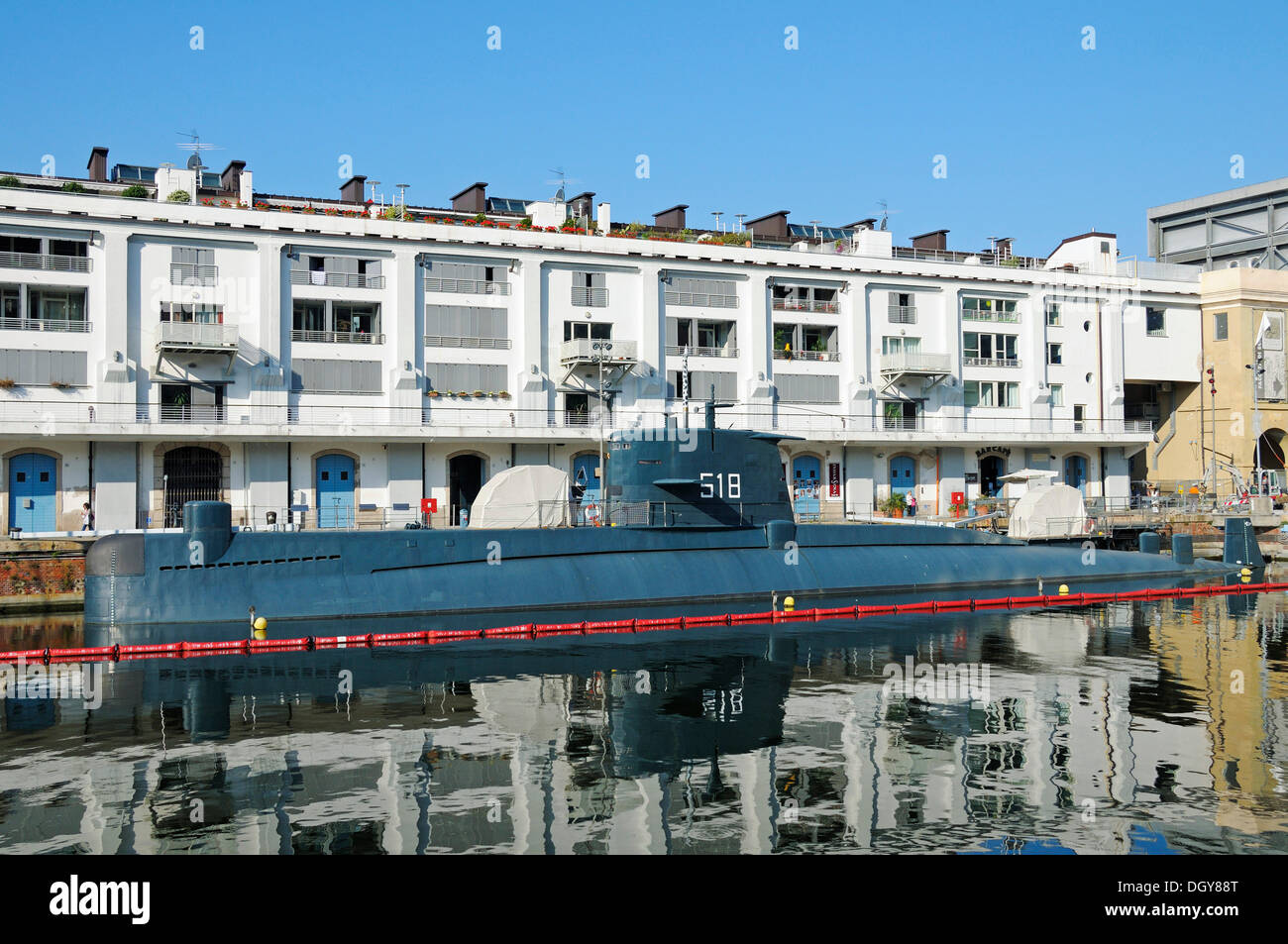 Nazario Sauro, storico sommergibile del Galata Museo Marittimo al Porto Antico, il Porto Antico di Genova, Liguria, Italia, Europa Foto Stock
