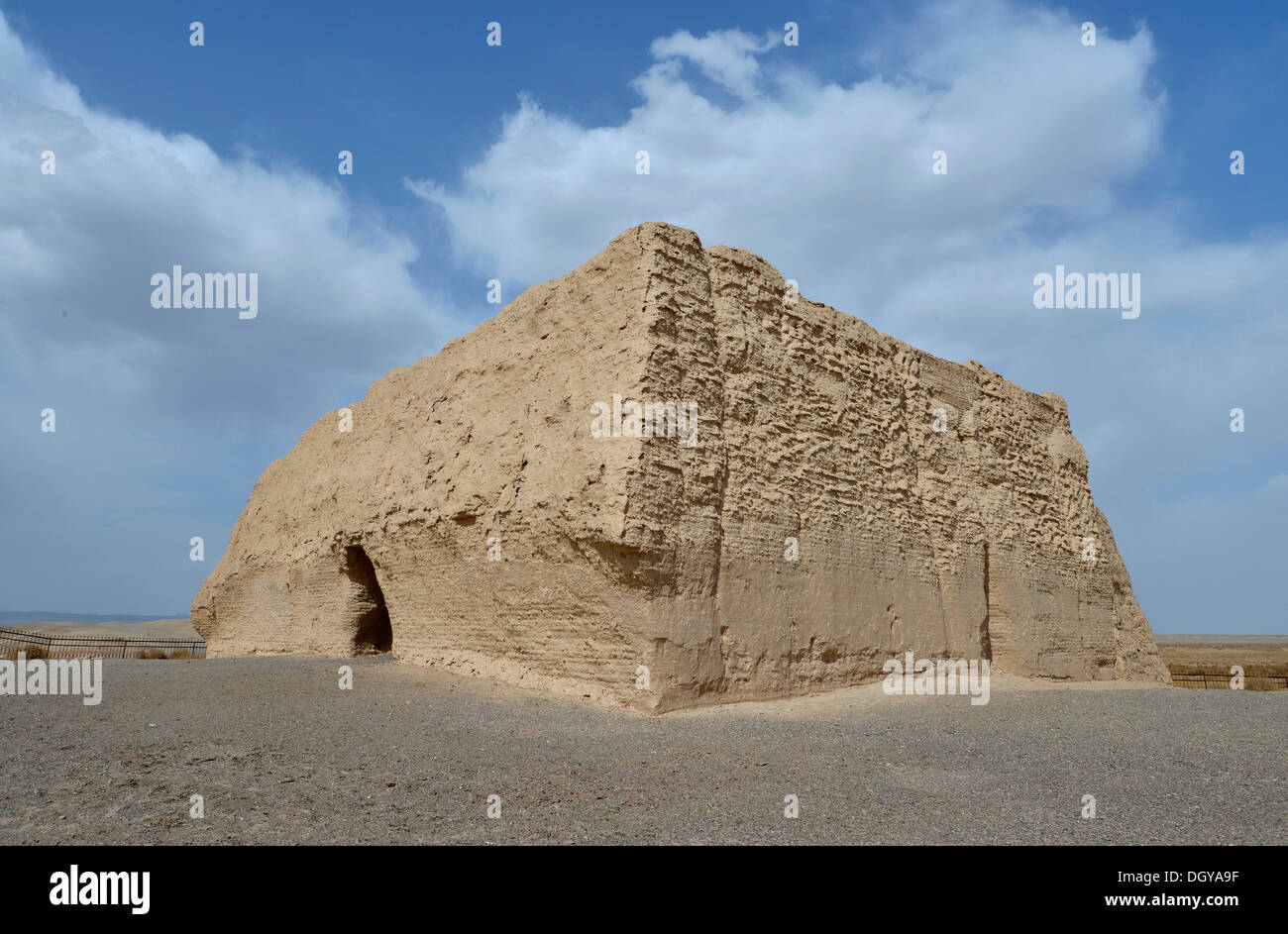 Antica strada di seta, Jade pass gate, Yumen Guan, Jade Gate, Yumen Pass, Yadan National Park, Gansu, Cina e Asia Foto Stock