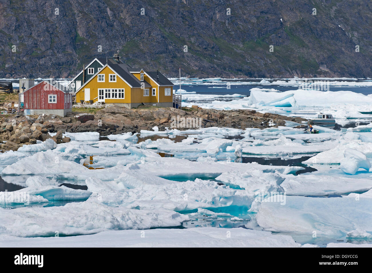 Punteruolo di ghiaccio, Kulusuk, est della Groenlandia, Groenlandia Foto Stock