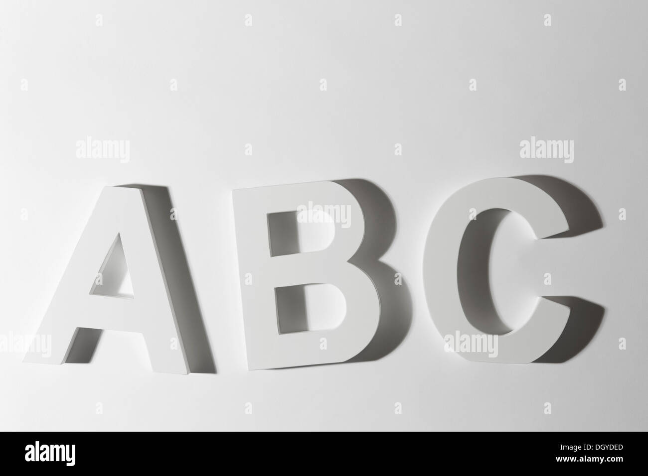 Block Bianco lettere ortografia ABC Foto Stock