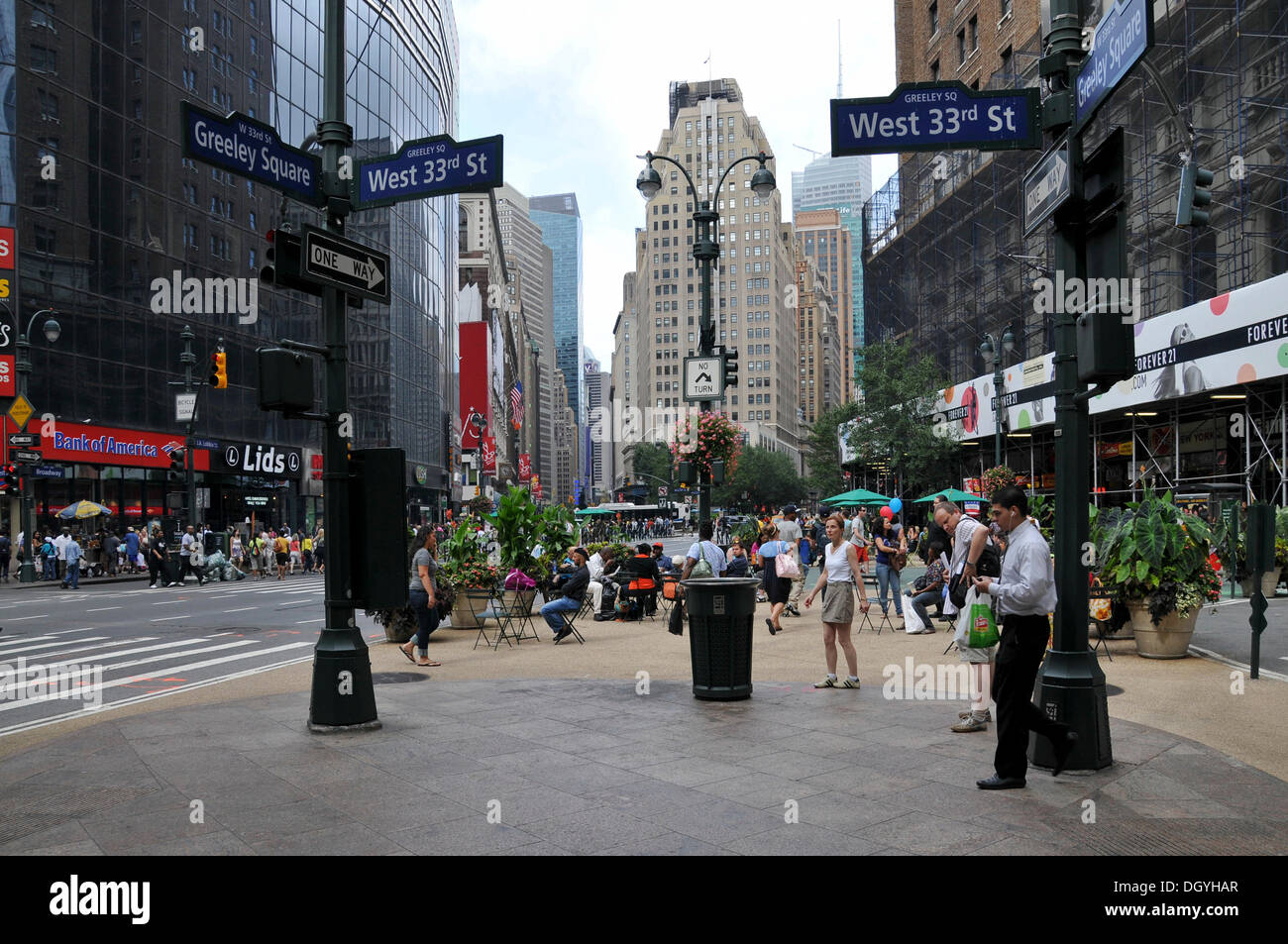 Greenly Square, Broadway e 6th avenue, Murray Hill, la città di new york, new york, Stati Uniti d'America, Stati Uniti d'America, America del nord Foto Stock
