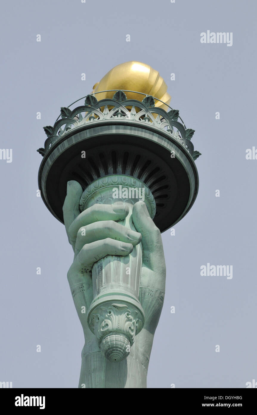 Torcia, statua della libertà, liberty island, new york, Stati Uniti d'America, Stati Uniti, America del nord, America Foto Stock